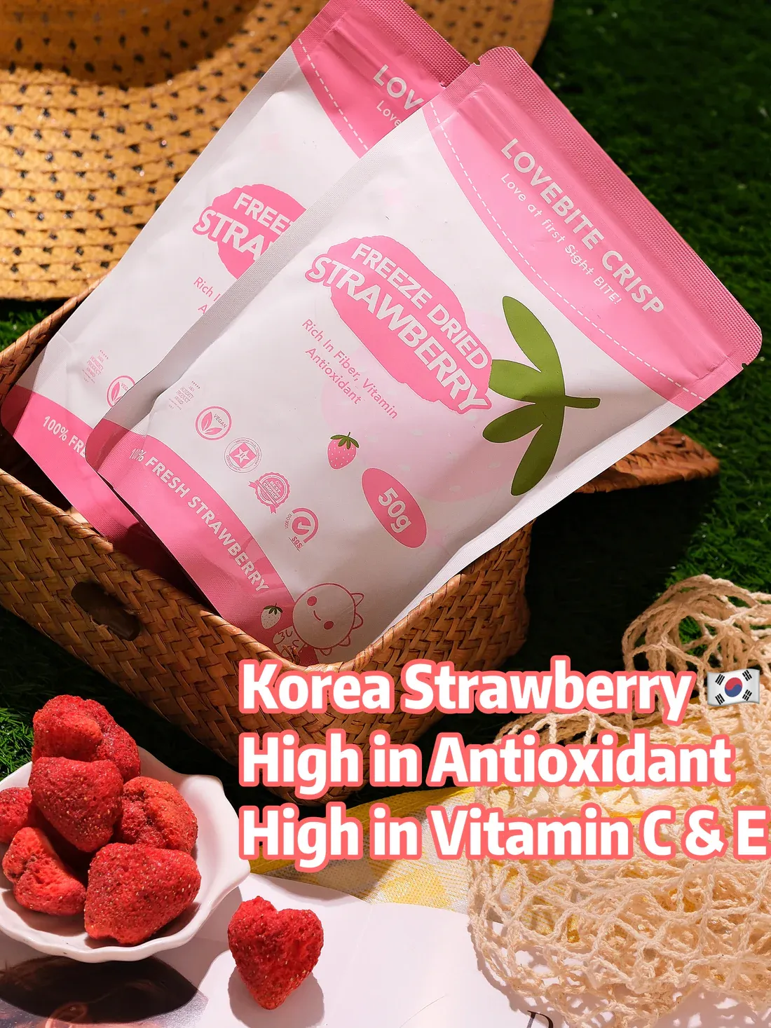 [50G] FREEZE DRIED STRAWBERRY 한국 말린 딸기 🍓