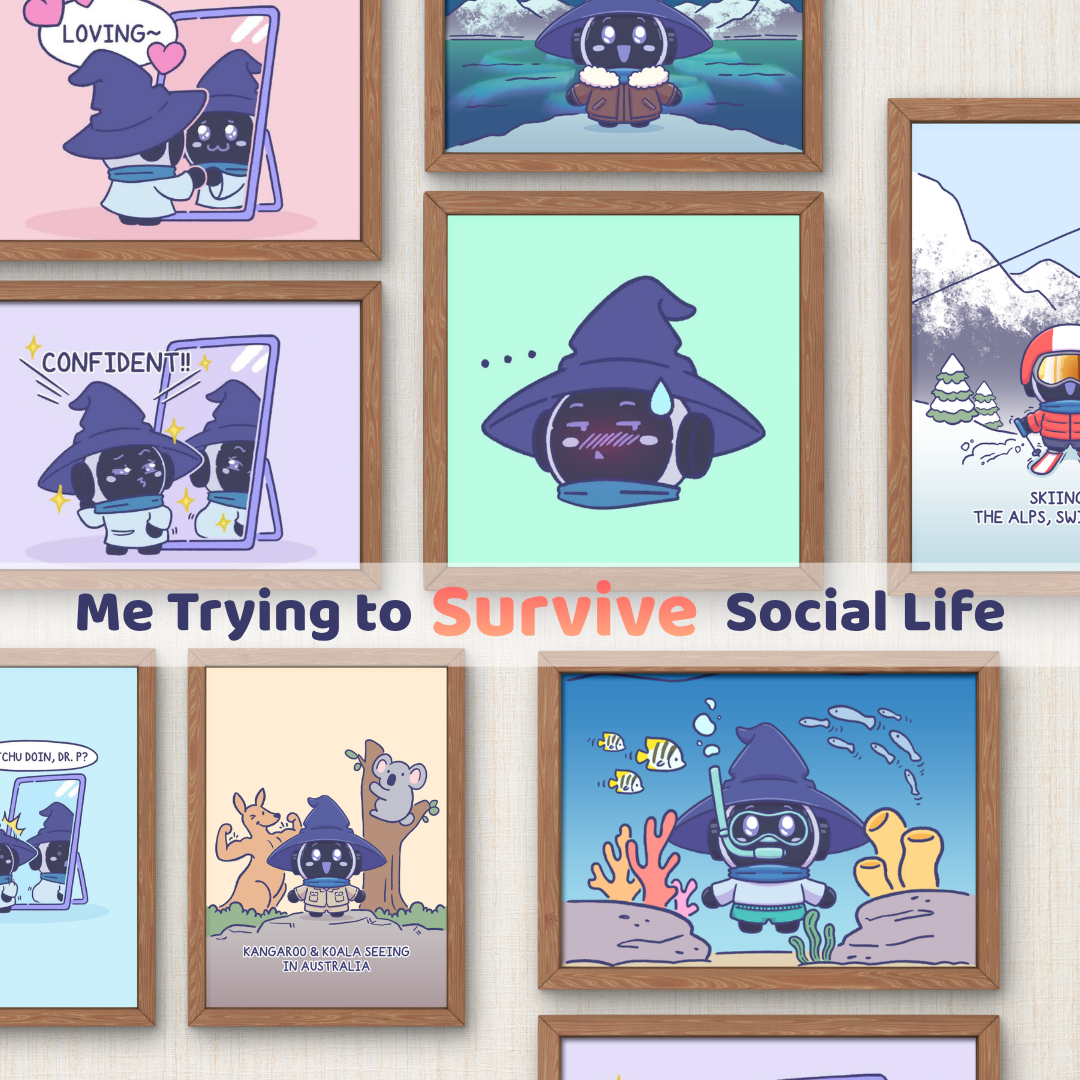 Me Trying to Survive Social Life (Digital Art)