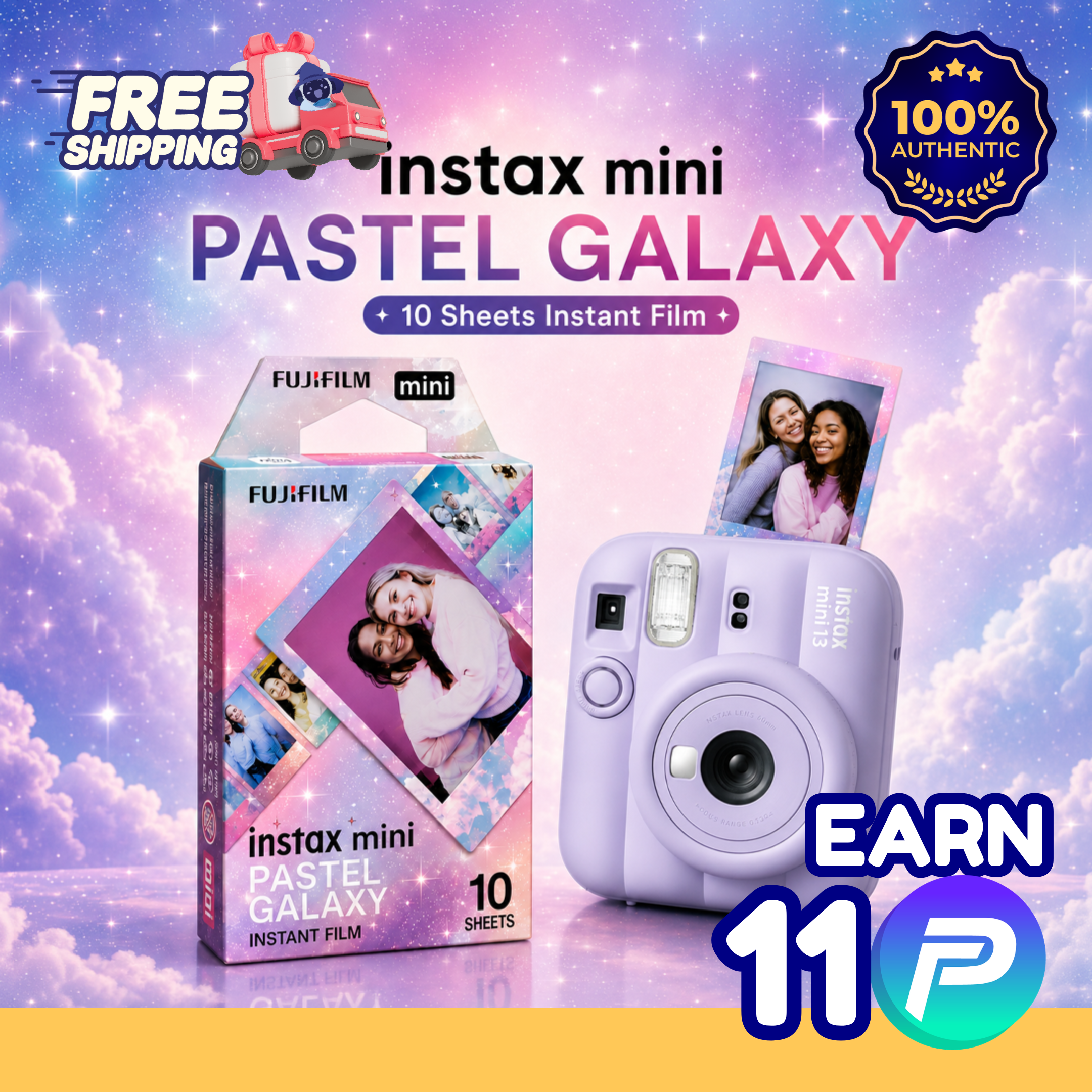  Fujifilm Instax Mini Instant Film — Pastel Galaxy Edition 10 Sheets