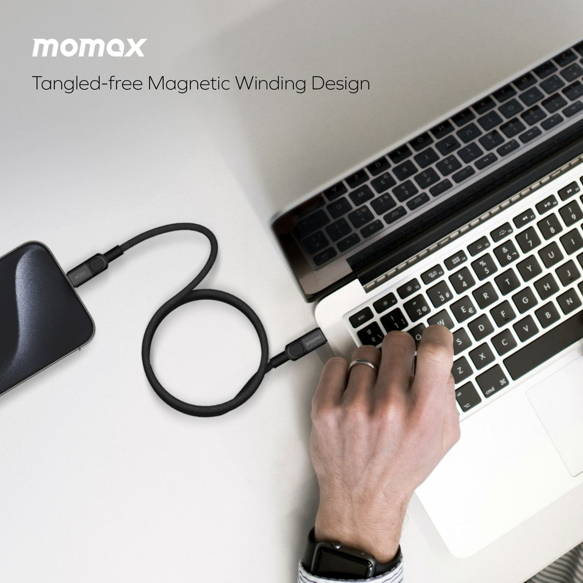 Momax Mag.Link | Mag Link USB-C to USB-C 100W USB2.0 Magnetic cable (1m )