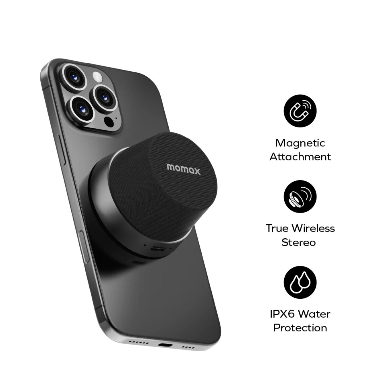 MOMAX 1-Vibe Go Magnetic Portable True Wireless Speaker