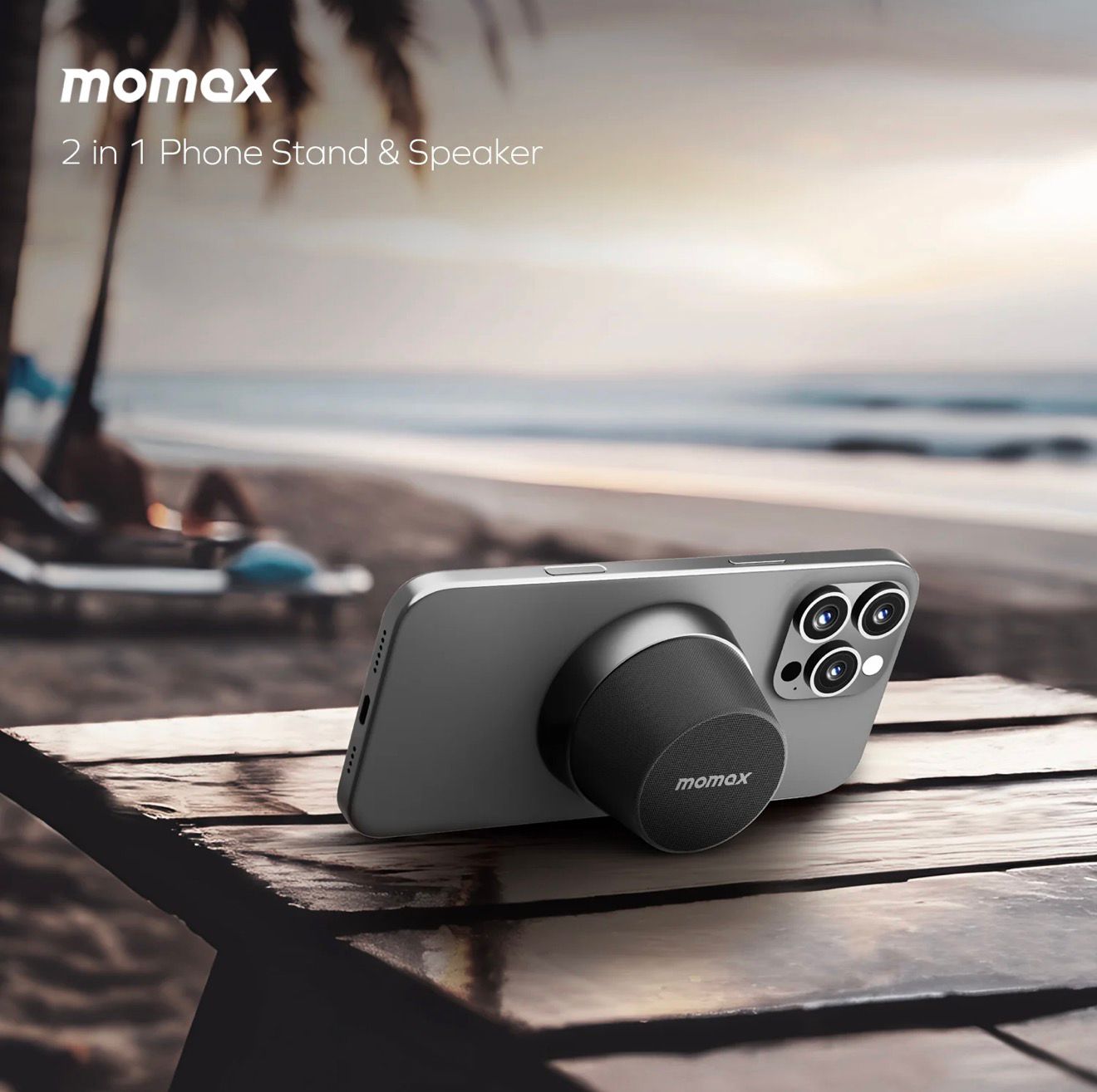 MOMAX 1-Vibe Go Magnetic Portable True Wireless Speaker