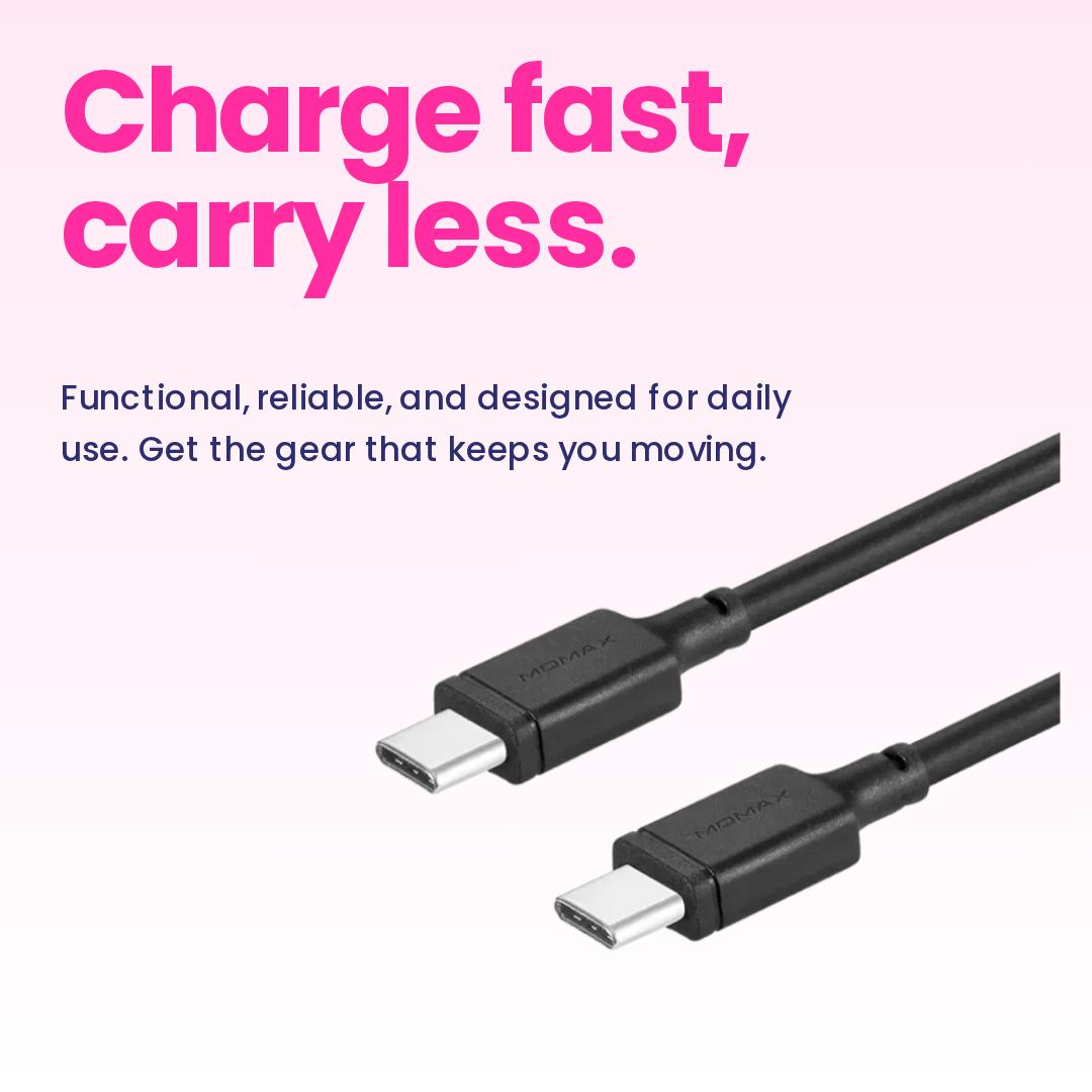 MOMAX ZERO 100W USB-C to USB-C TPE cable (1m)