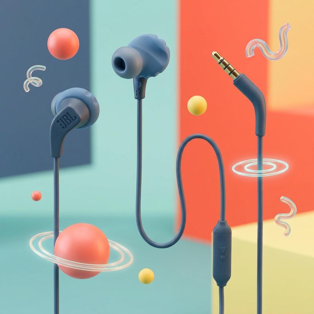 JBL Endurance Run 2 Wired Waterproof Sports In-Ear Headphones (Blue)