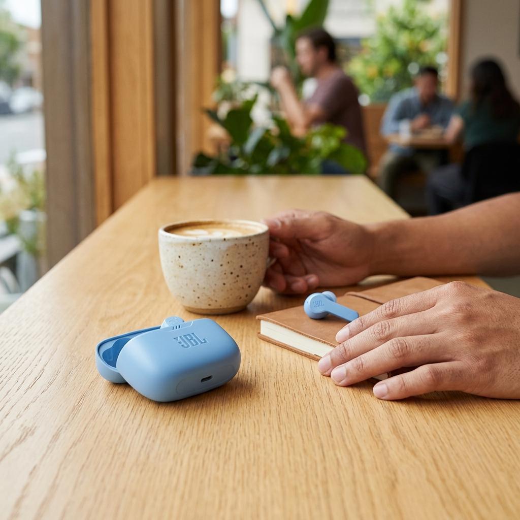 JBL Wave Beam True Wireless Earbuds (Blue)