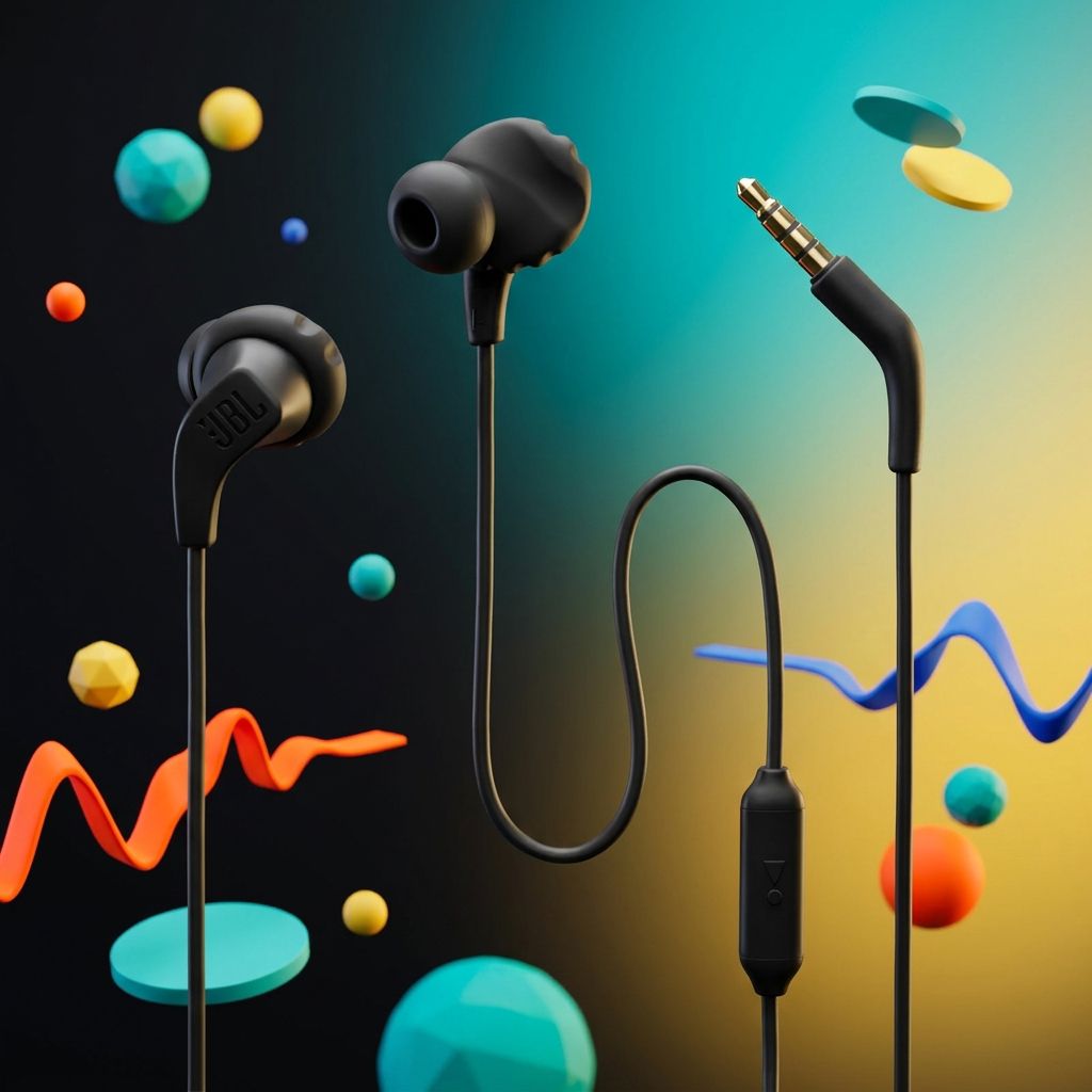 JBL Endurance Run 2 Wired Waterproof Sports In-Ear Headphones (Blue)