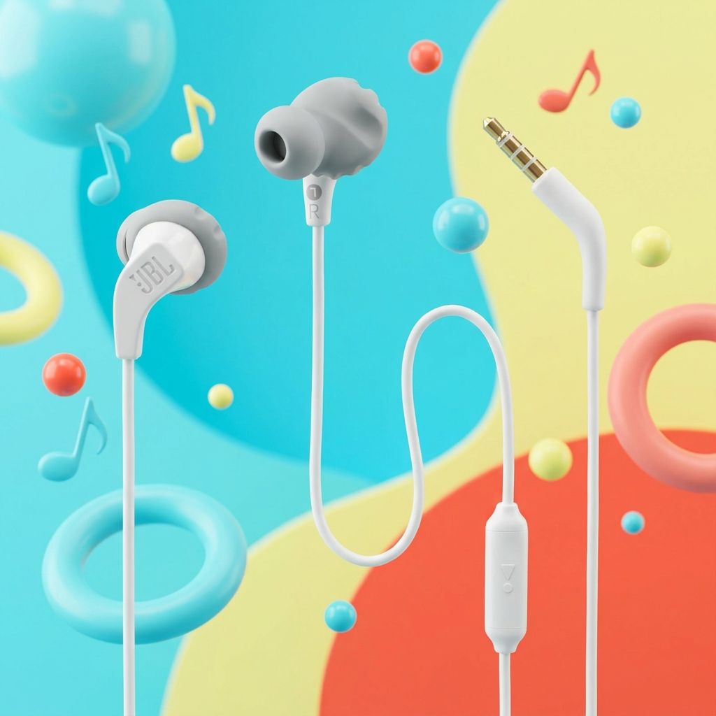 JBL Endurance Run 2 Wired Waterproof Sports In-Ear Headphones (Blue)