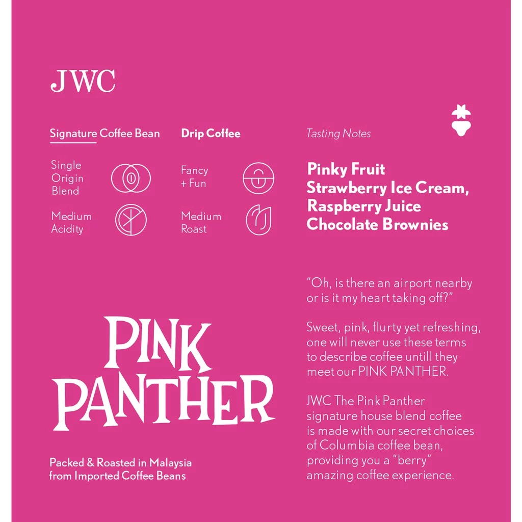 JWC Drip Coffee Box Pink Panther (Vacuum Pack With Nitrogen/100% Arabica/Colombia Coffee)