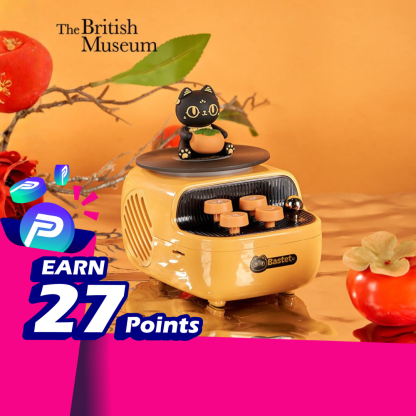 🏛️ The British Museum 🐱 Bastet Series Retro Vinyl-Style Bluetooth Speaker “Persimmon Blessing”