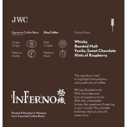 JWC Drip Coffee Box Inferno Selection (Vacuum Pack With Nitrogen/100% Arabica/Dark Roast)  4.9  223 ratings 1k+ Sold
