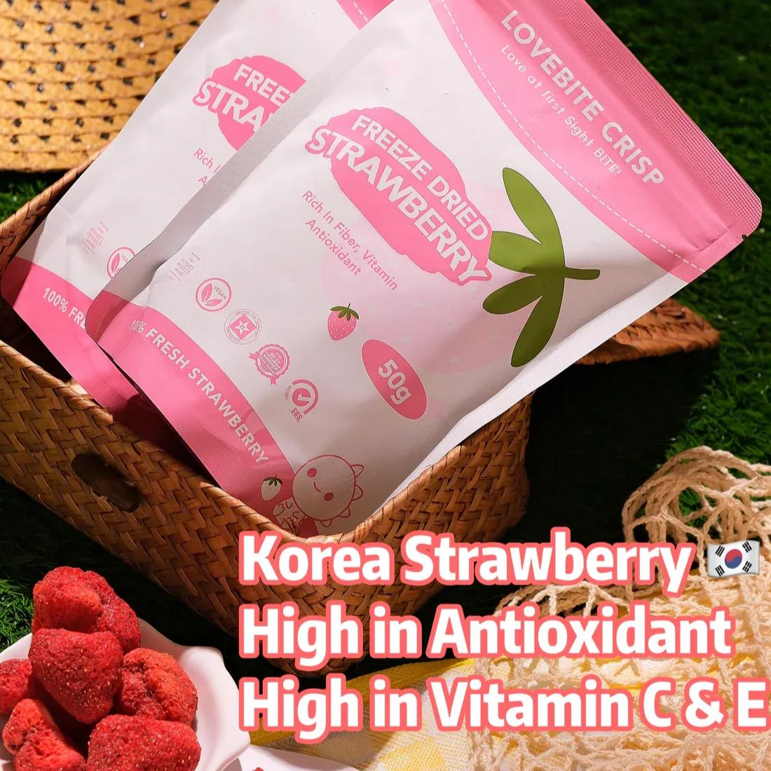 [50G] FREEZE DRIED STRAWBERRY 한국 말린 딸기 🍓