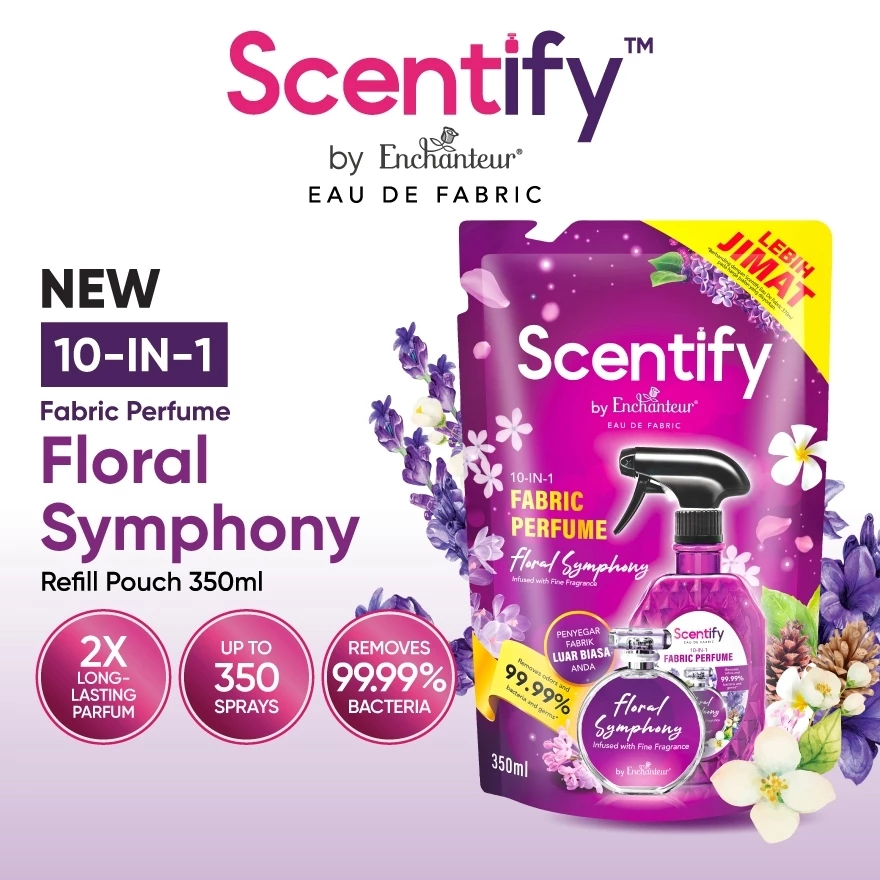Scentify Fabric Perfume Refill Bundle – 370ml Spray + 350ml Refill Pack