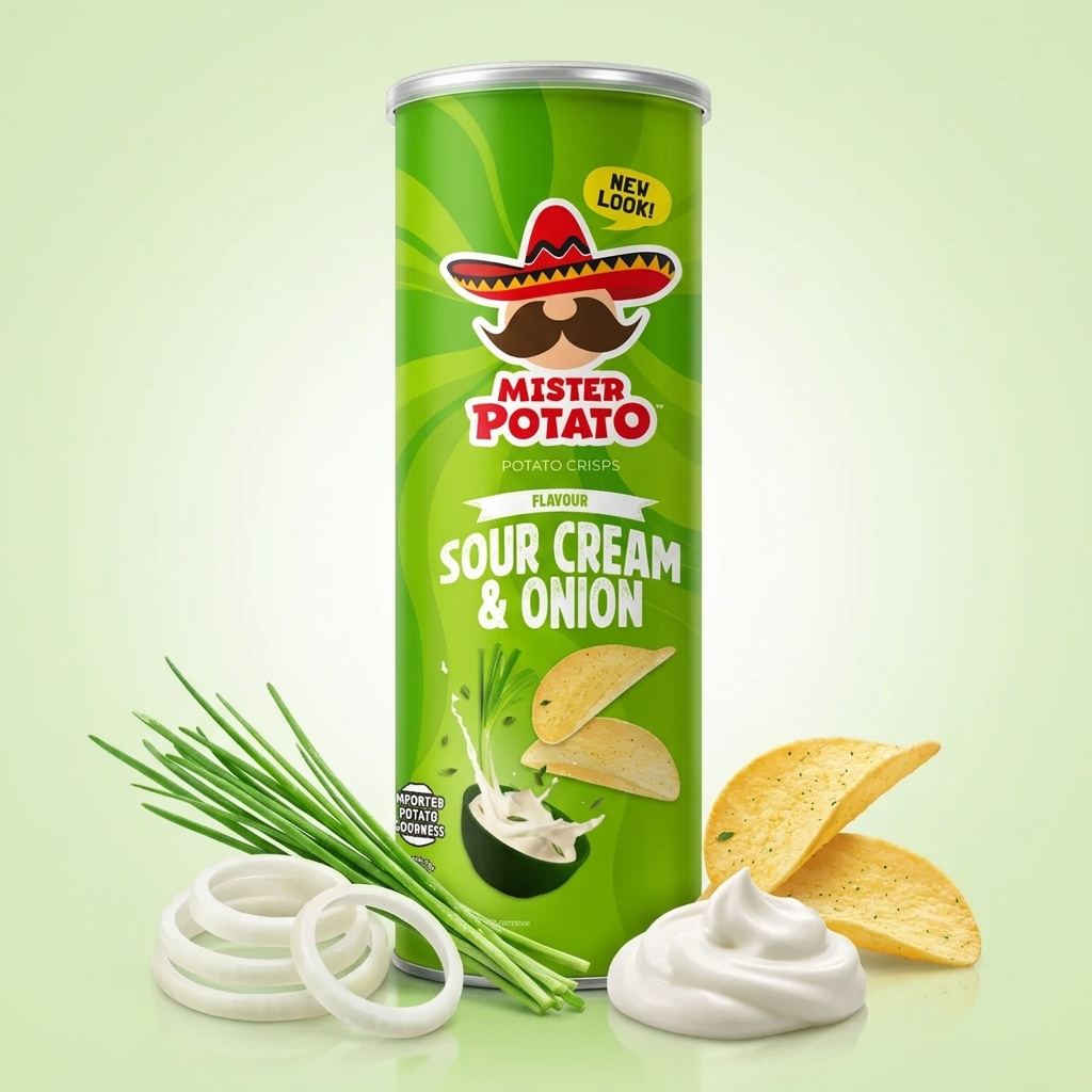 Mister Potato Crisps 125g — Sour Cream & Onion