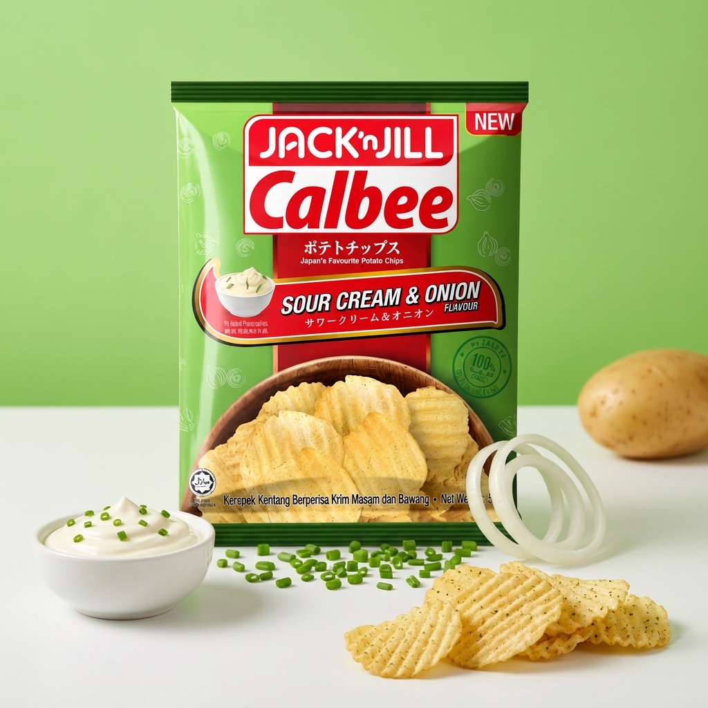  Jack 'n Jill Calbee Potato Chips 60g — Sour Cream & Onion