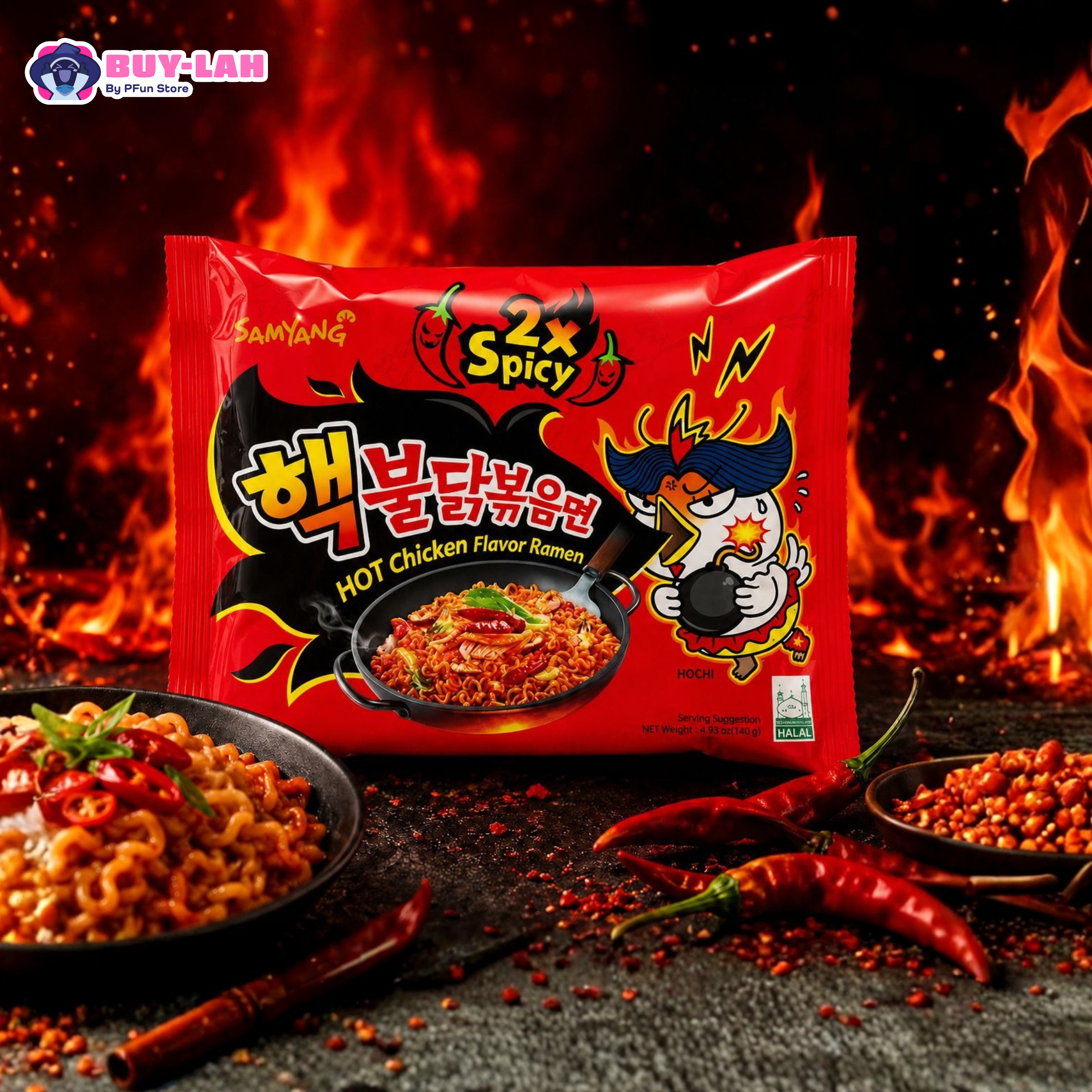 Samyang Buldak 2x Spicy Hot Chicken Flavor Ramen — 1 Pack (Single) | Halal