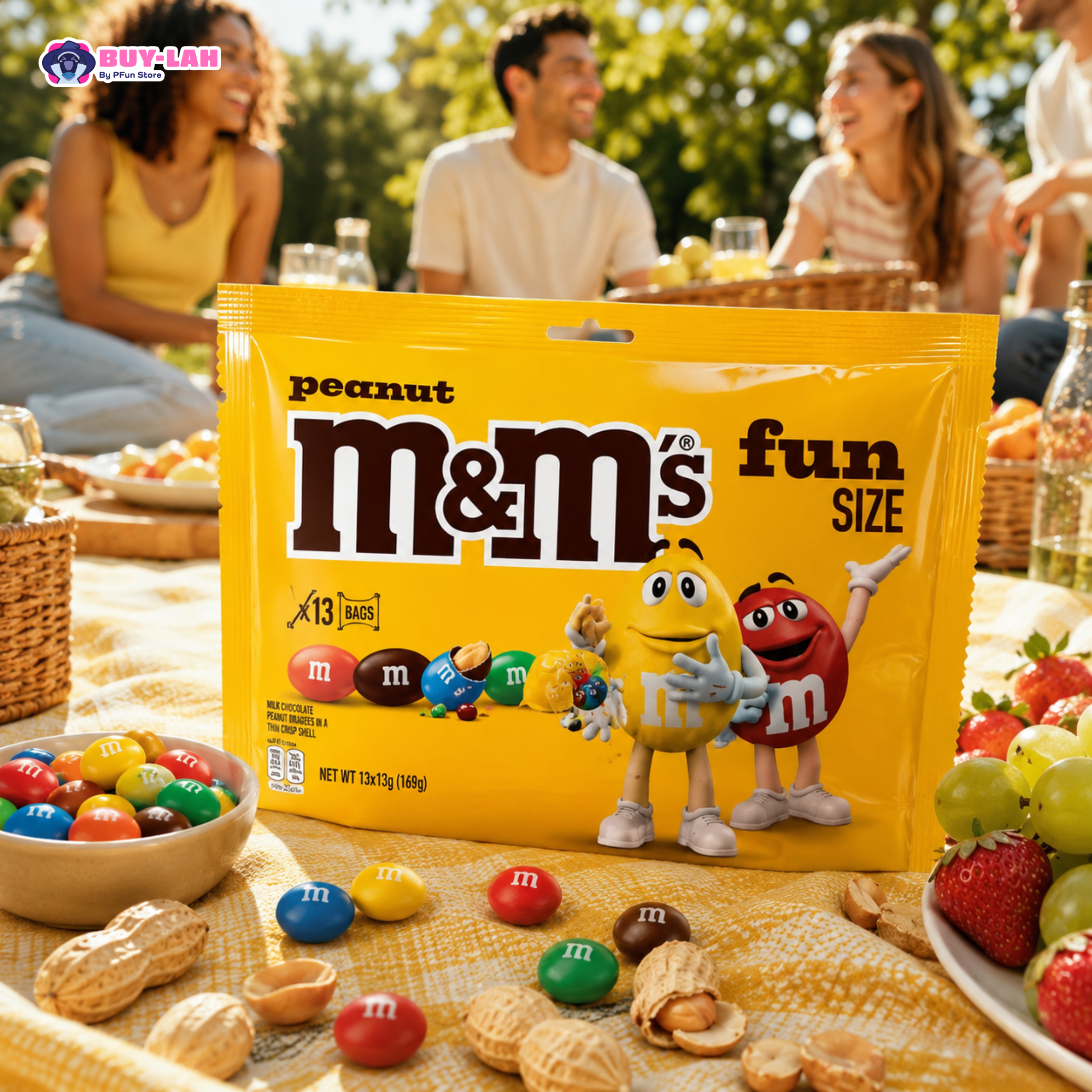  M&M's Peanut Fun Size Multipack — 13 Bags 