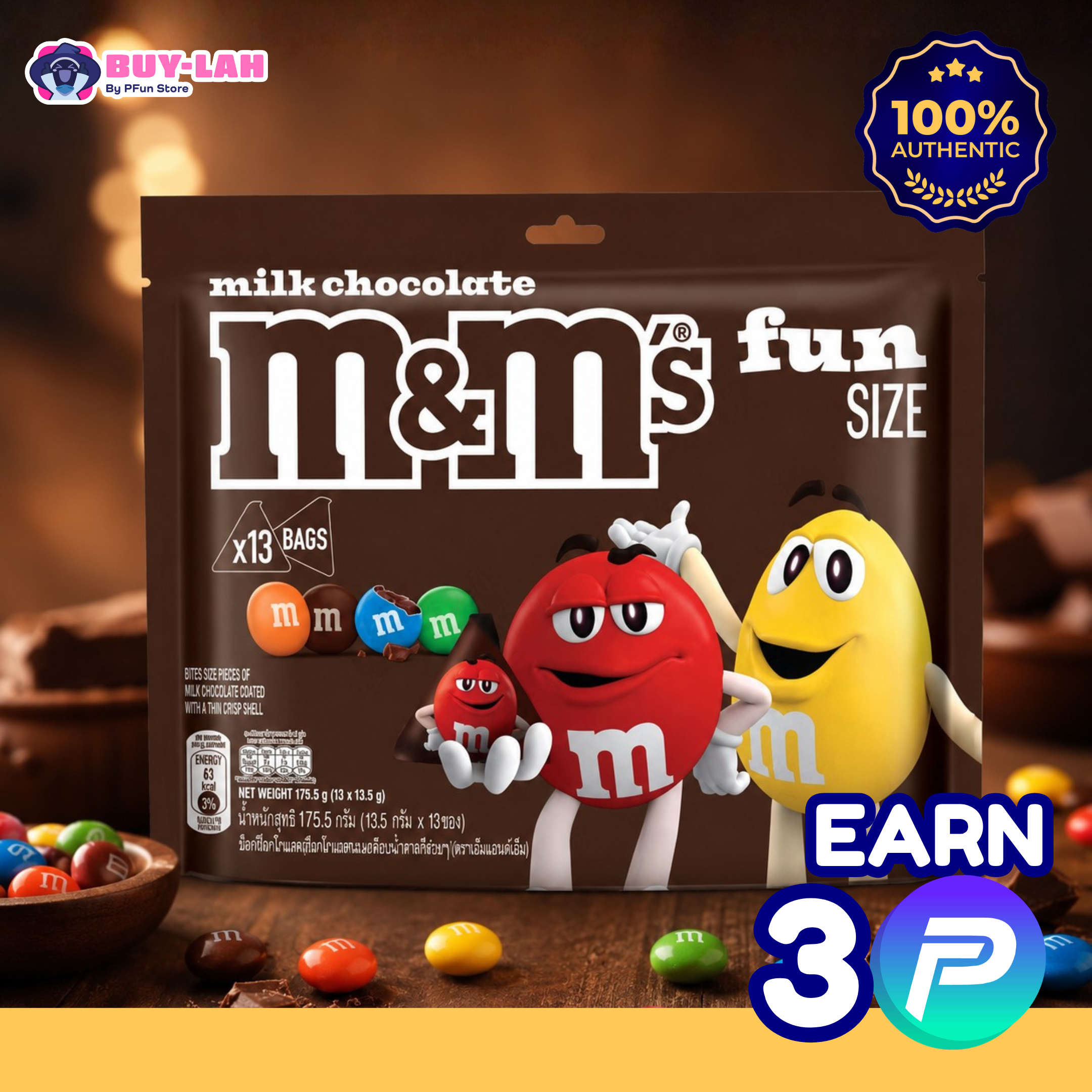 M&M's Milk Chocolate Fun Size  (13 x 13.5g)