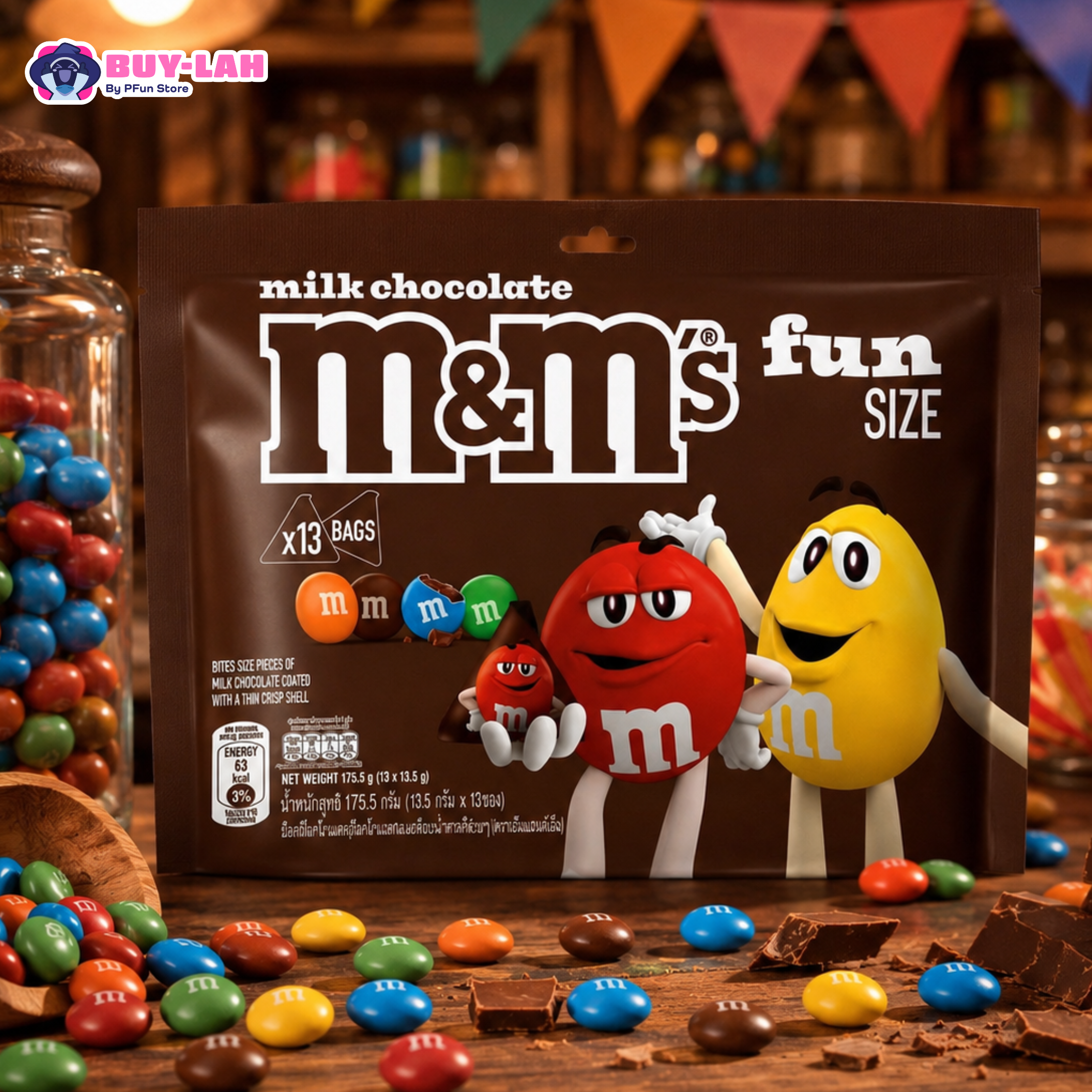 M&M's Milk Chocolate Fun Size  (13 x 13.5g)