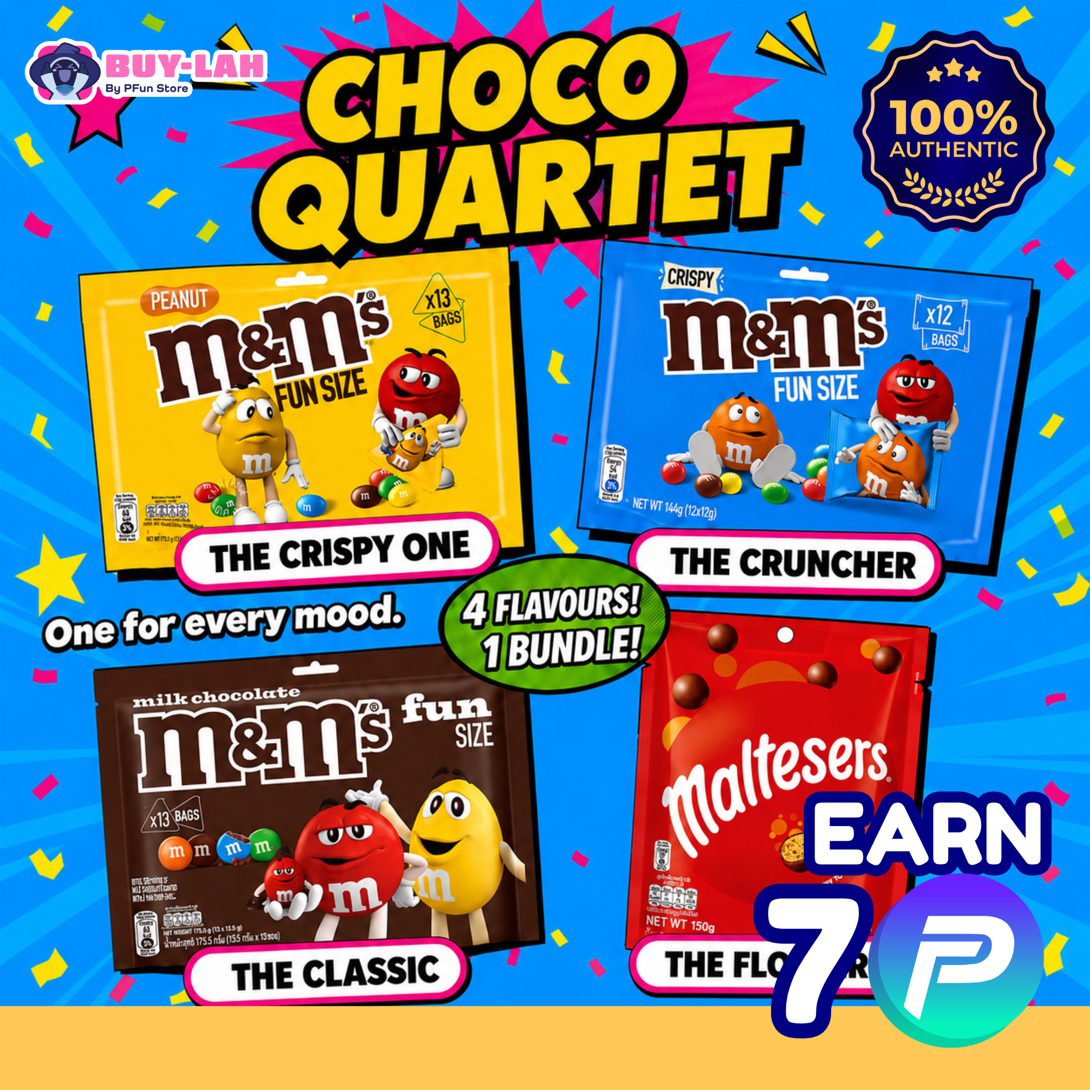 Choco Quartet Bundle (M&M's Trio + Maltesers) — 4 packs 
