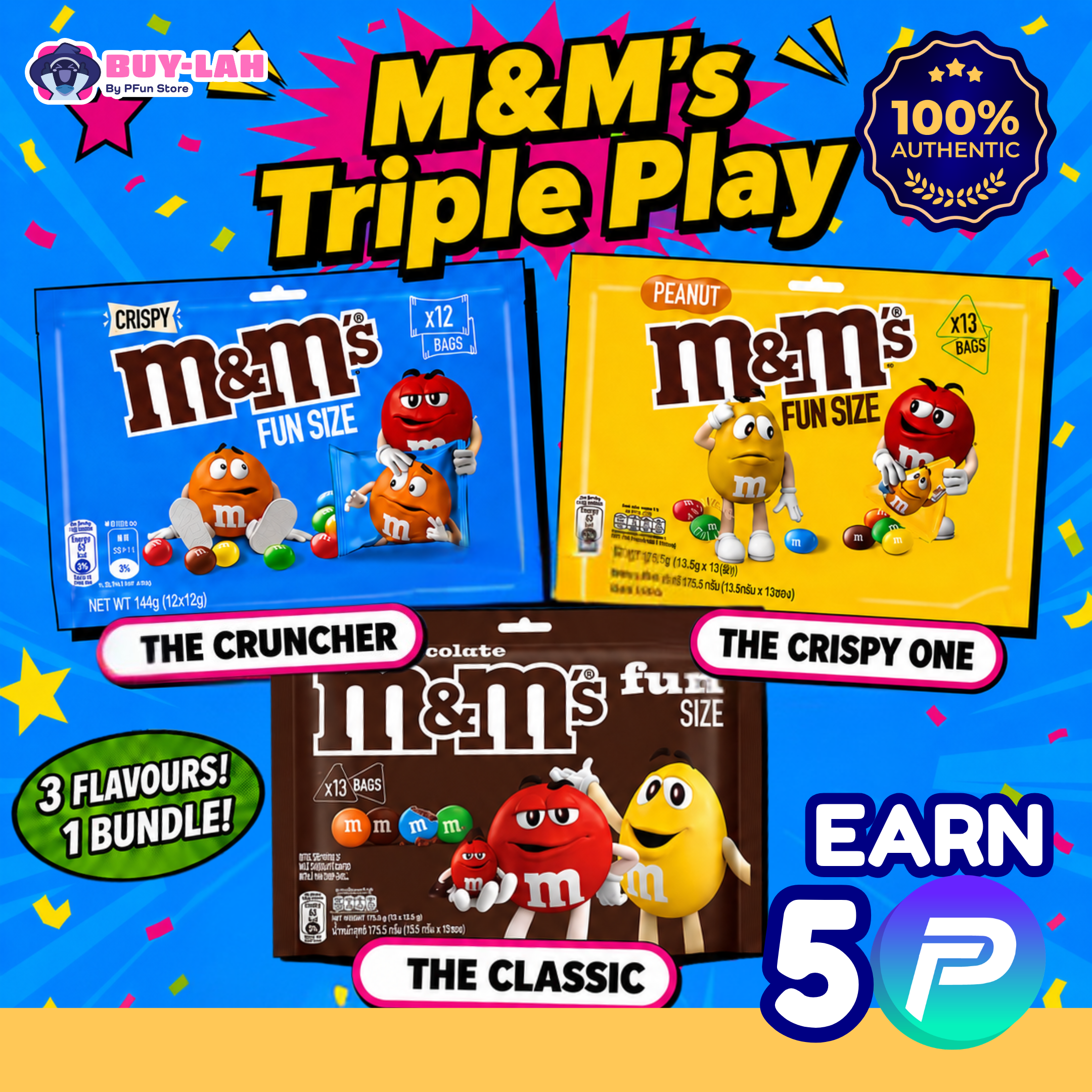  M&M's Triple Play Party Bundle —3 packs 