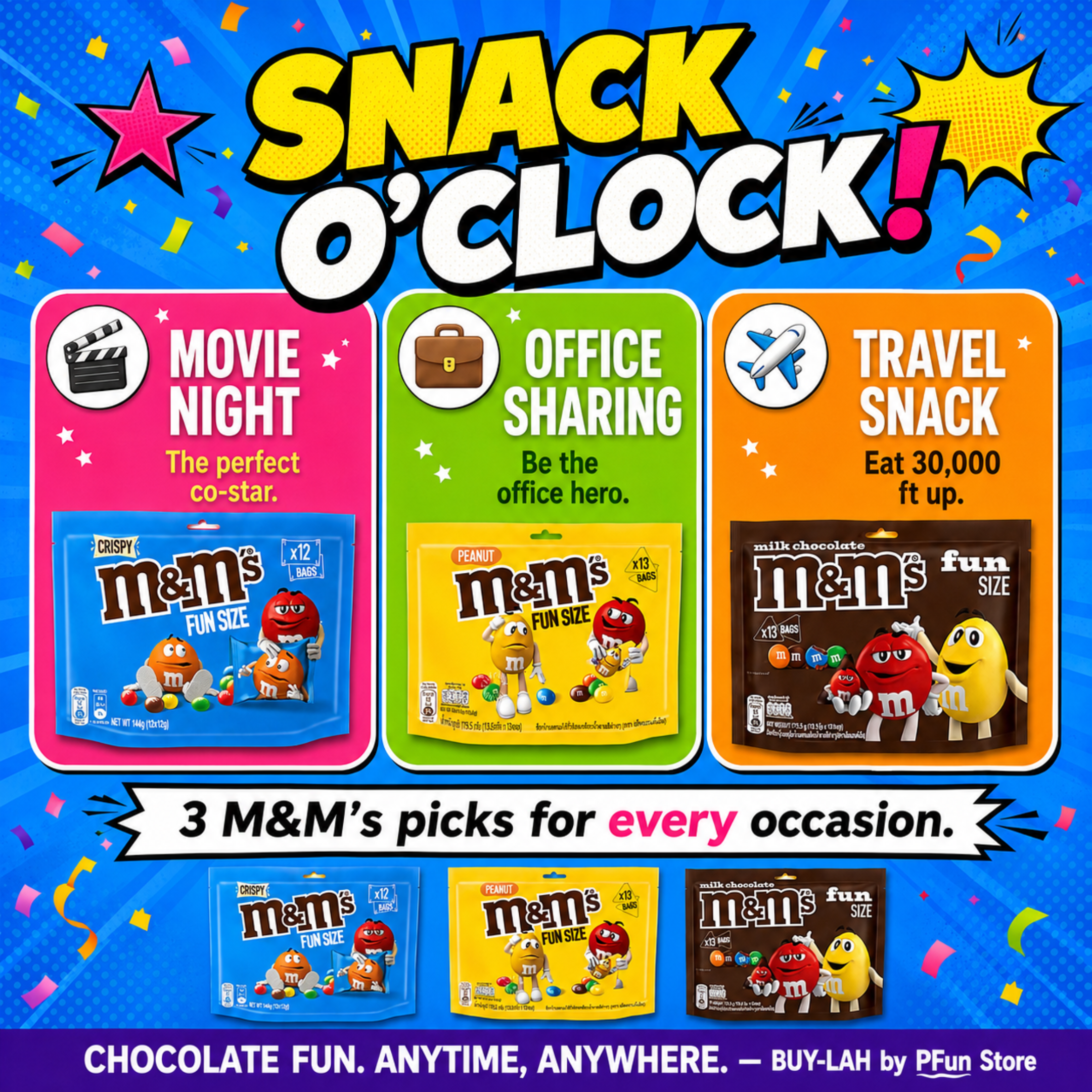  M&M's Triple Play Party Bundle —3 packs 
