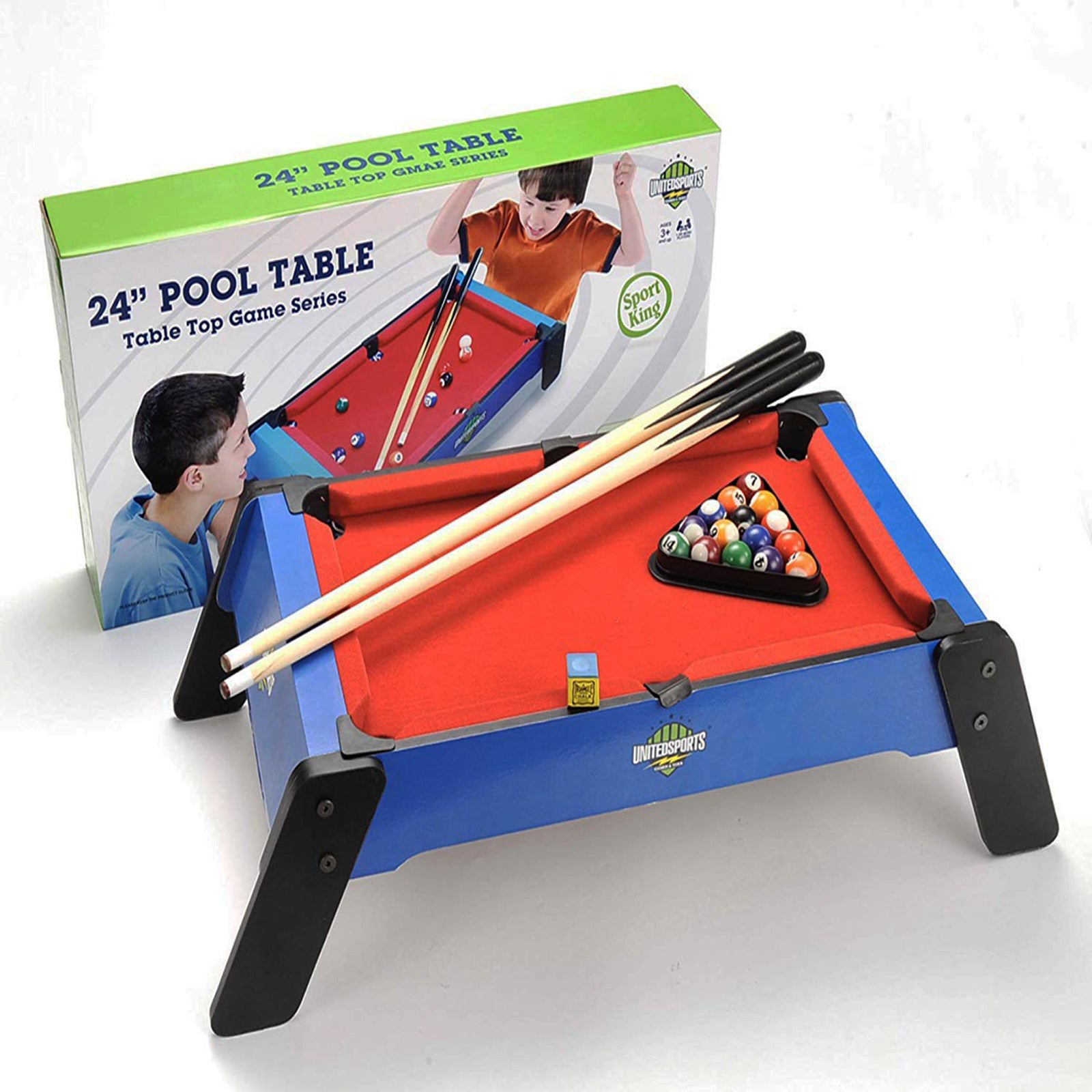 United Sports 24-inch Wooden Pool Table Game