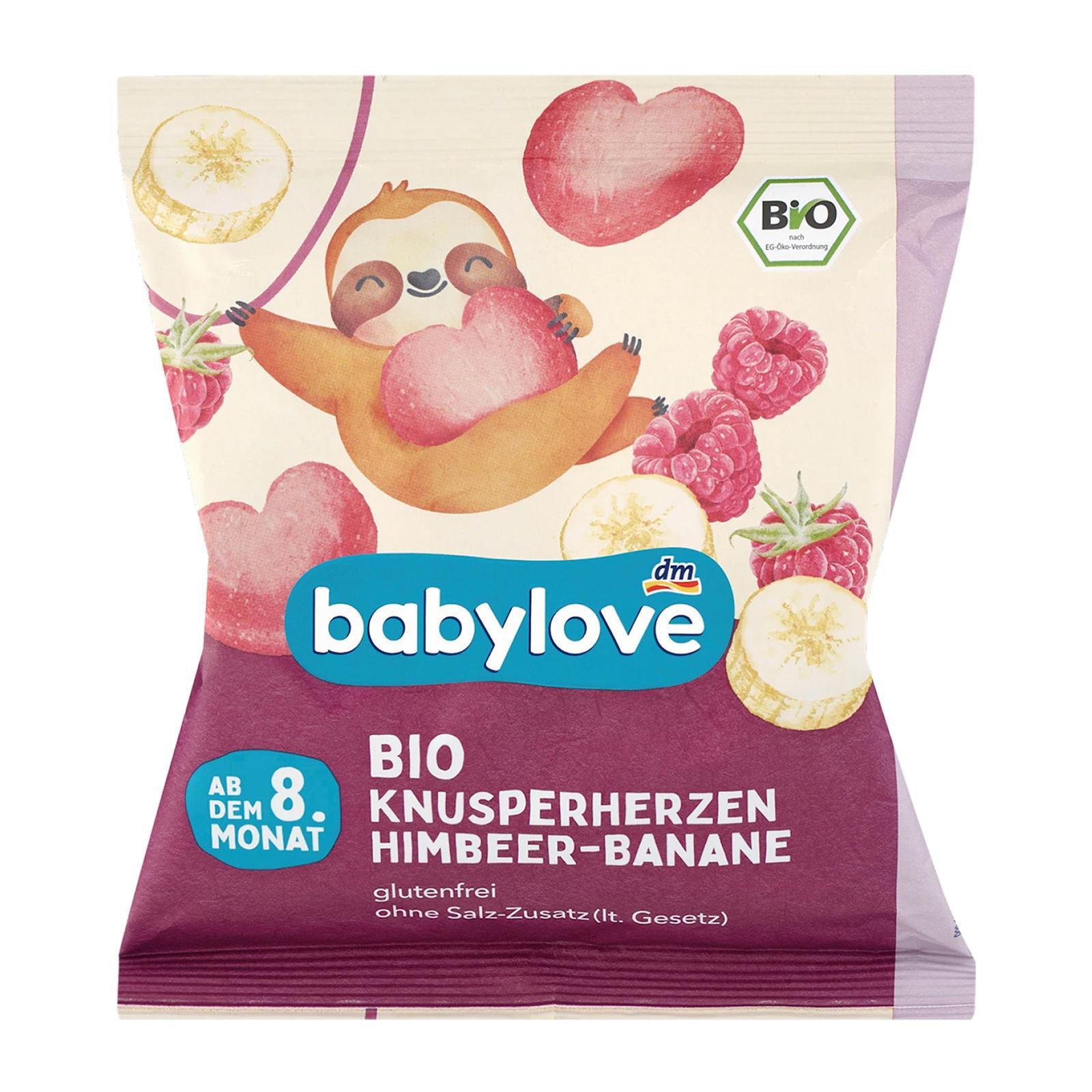 BabyLove Organic Corn Oat Cakes w/ Raspberry & Banana for 8+ Months Baby Snack 30g
