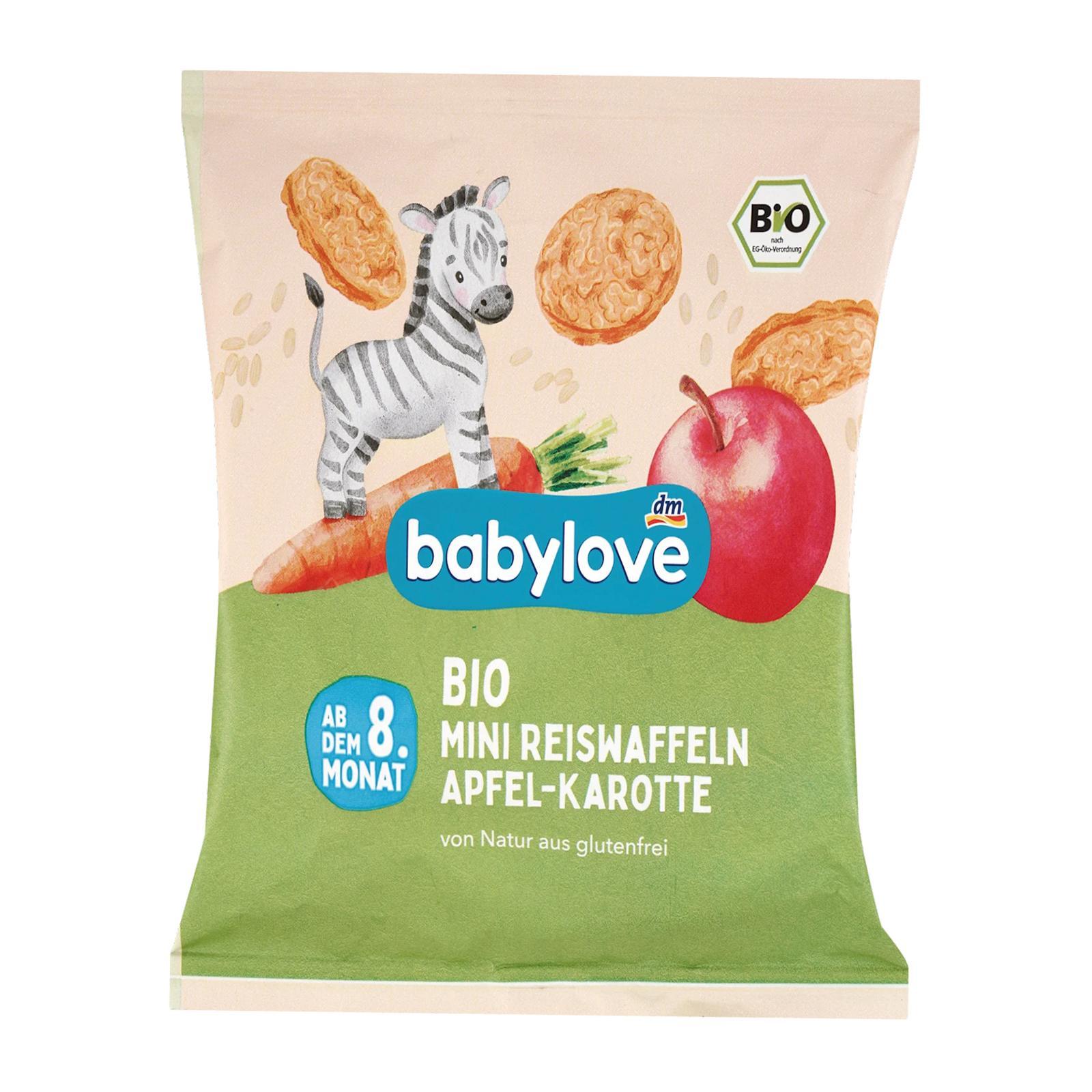 BabyLove Organic Rice Cakes Apple & Carrot For 8+ Months Baby Snack 35g
