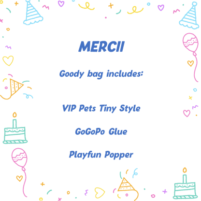 Mercii Goodie Bag for Boys and Girls, VIP Pets Tiny Style, Pop It, Gogopo Glue Stick
