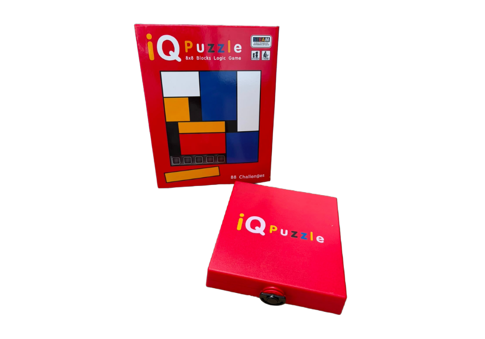 IQ Puzzle Block Logic Game – 88 Brain Challenges | Compact Travel Game for Kids & Adults