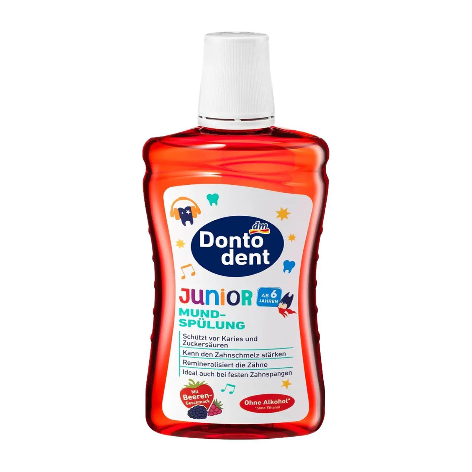 Dontodent Kids Mouthwash Junior Fruity Berry Flavour with Fluoride for Ages 6 and Up 500ml