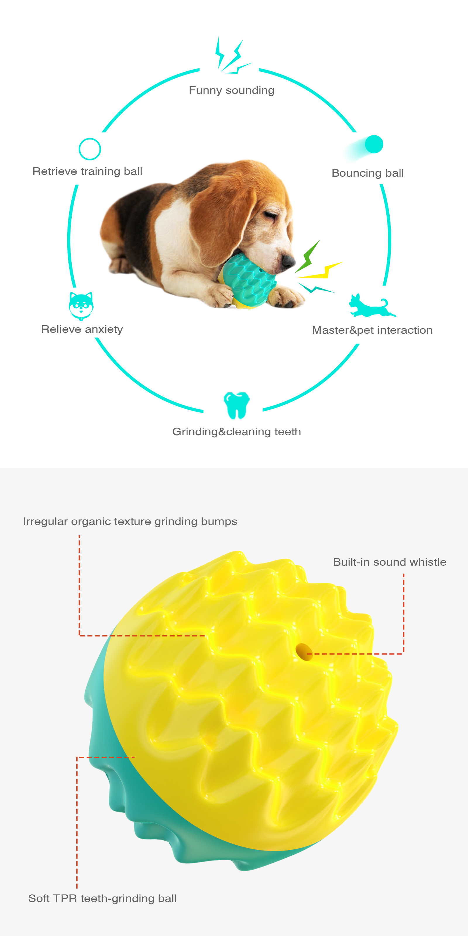 PawFect Vocal teething ball/For dogs