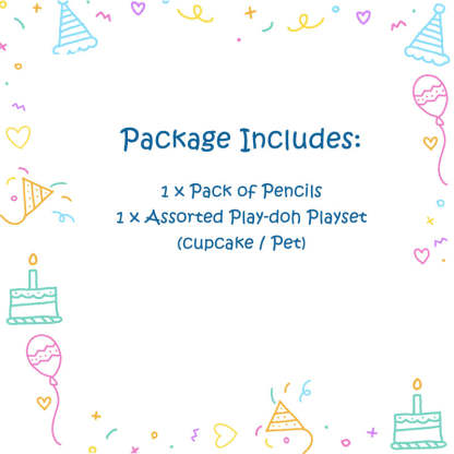 Pet & Cupcake lovers Goodie Bag for Boys and Girls Aged 3 - 9 Years, Gogopo Pencil Pack, Play Doh Cupcake or Pet Playset