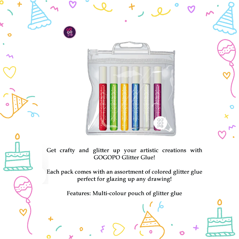 Honey B Goodie Bag for Boys and Girls, Play Doh Fun Factory Set, Gogopo Erasers and Glitters Glue