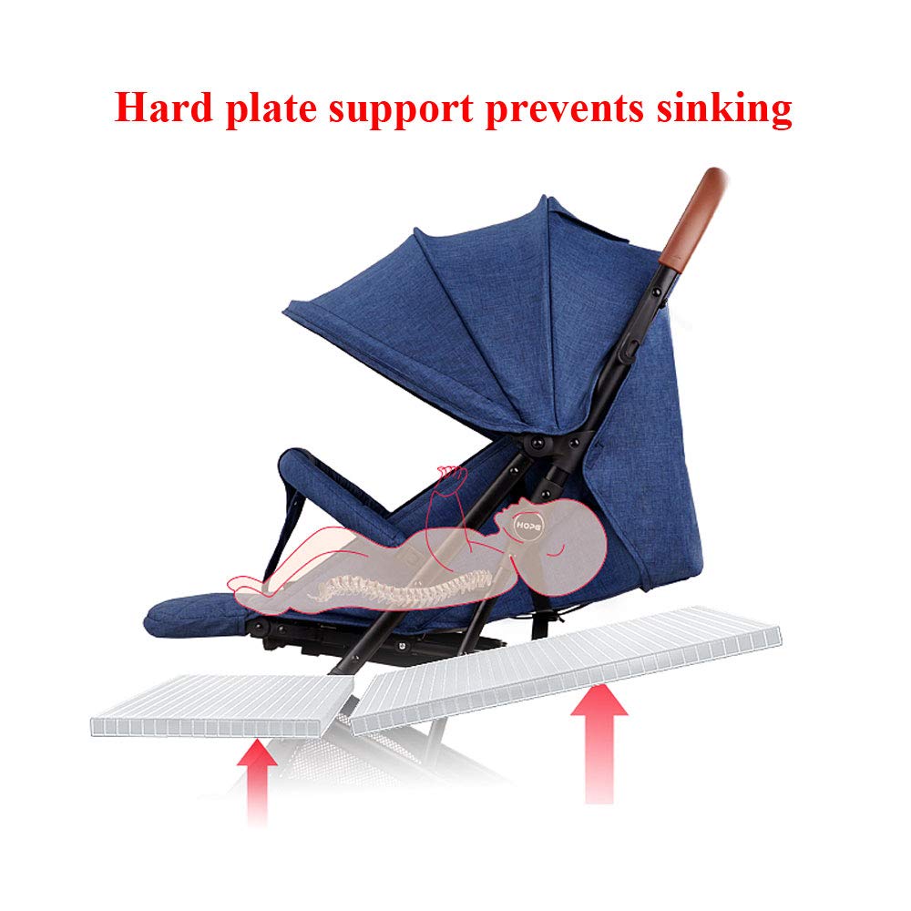 Hapair Baby Stroller Navy Blue Colour, Lightweight Compact Travel Stroller - One Hand Fold, Umbrella Stroller, Linen Fabric
