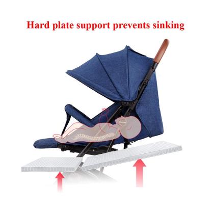 Hapair Baby Stroller Navy Blue Colour, Lightweight Compact Travel Stroller - One Hand Fold, Umbrella Stroller, Linen Fabric