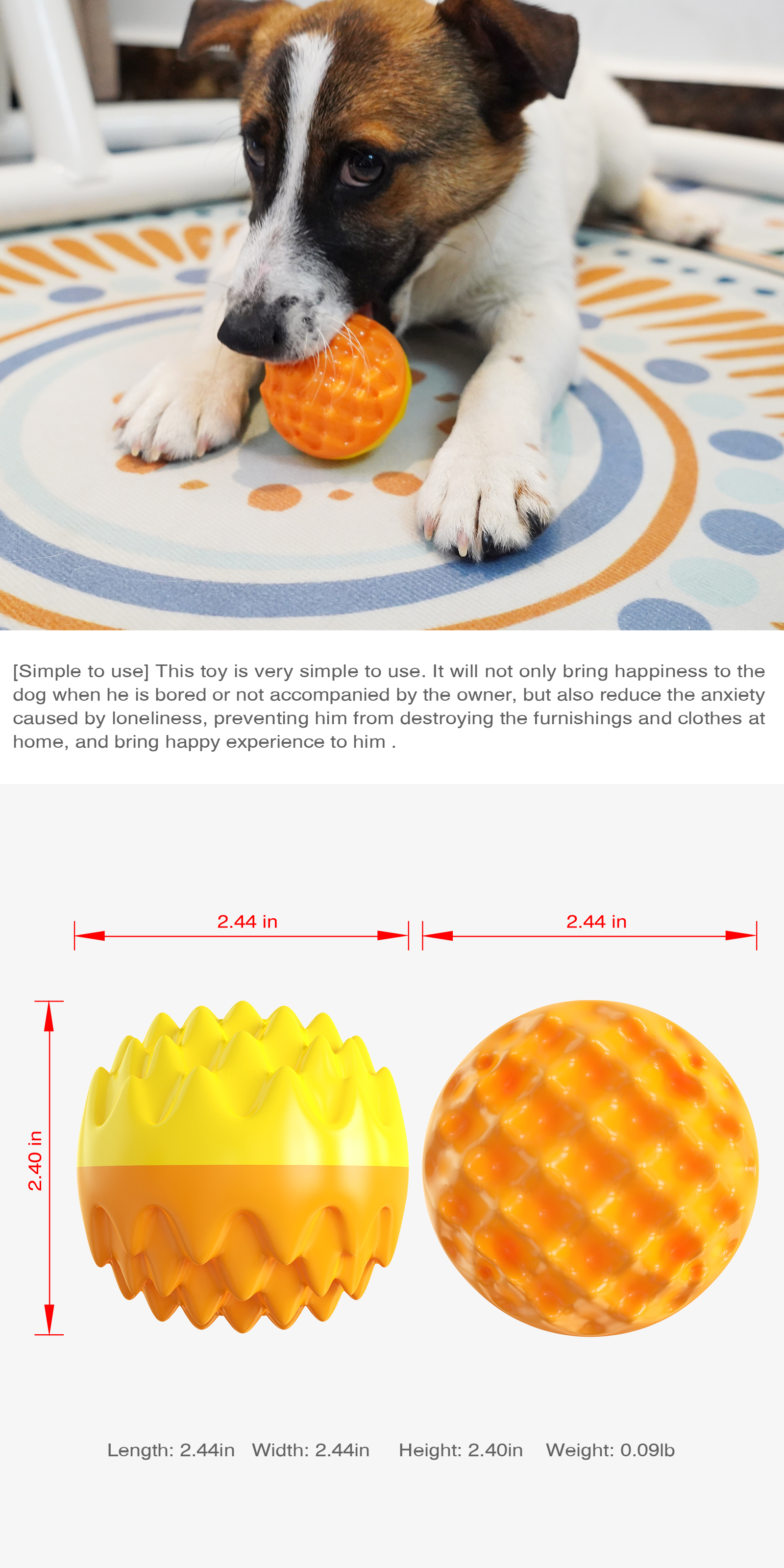PawFect Vocal teething ball/For dogs