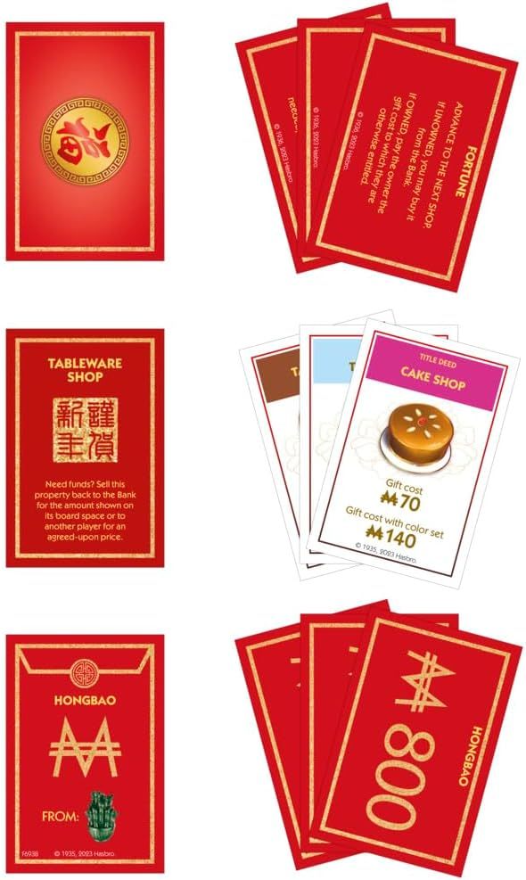 Monopoly Lunar New Year Celebration Edition Board Game, Year of the Dragon, Zodiac Wheel Spinner, Family Games