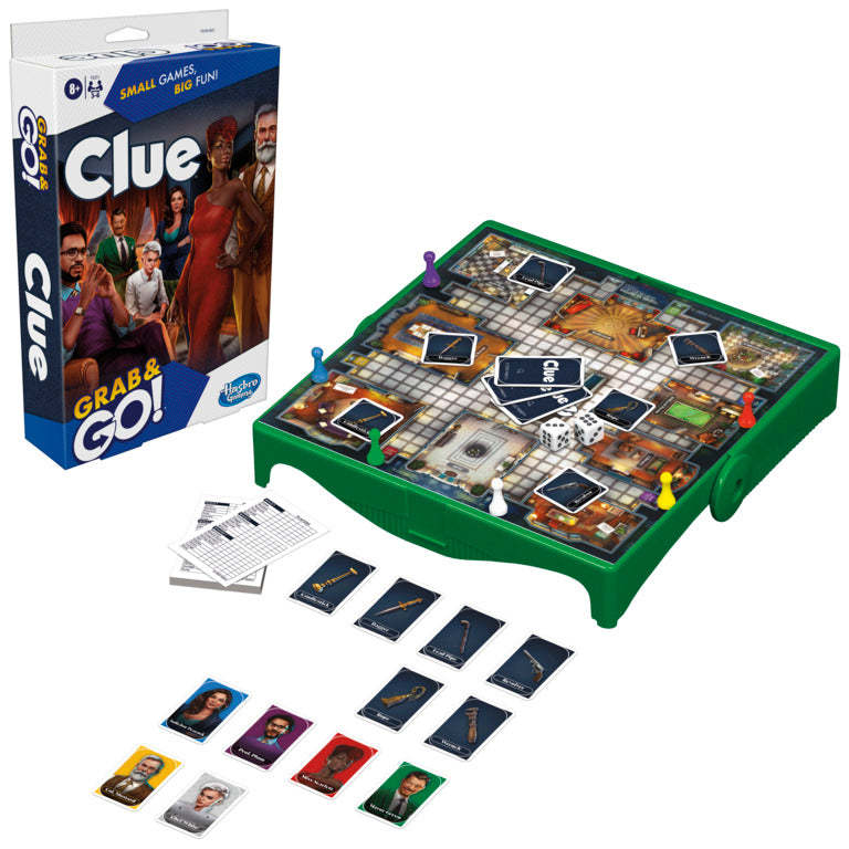 Hasbro Gaming Cluedo Grab and Go Game for Ages 8 and Up, Portable ravel Game for Kids