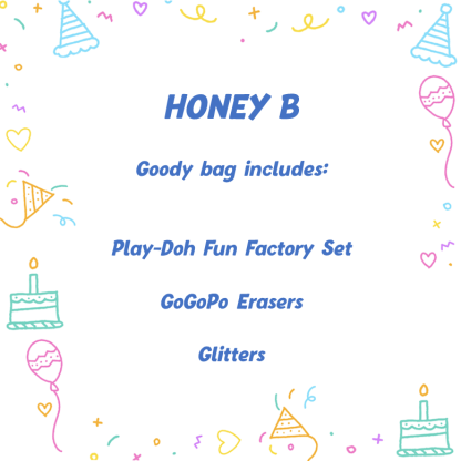 Honey B Goodie Bag for Boys and Girls, Play Doh Fun Factory Set, Gogopo Erasers and Glitters Glue