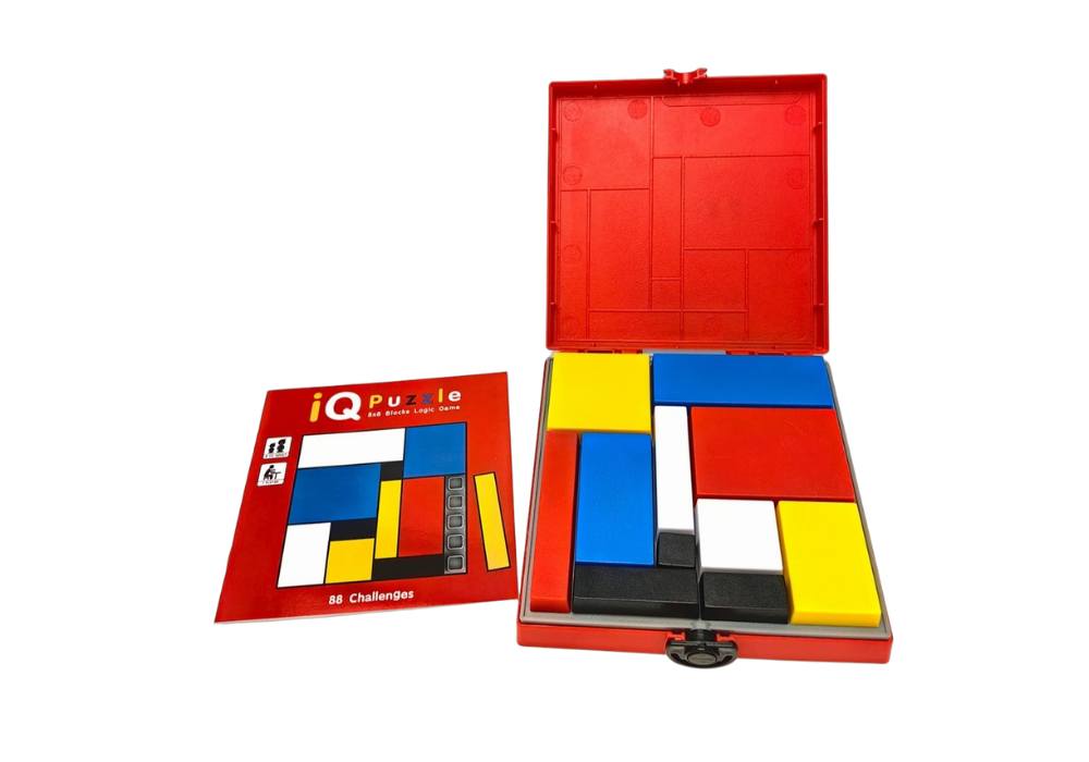 IQ Puzzle Block Logic Game – 88 Brain Challenges | Compact Travel Game for Kids & Adults