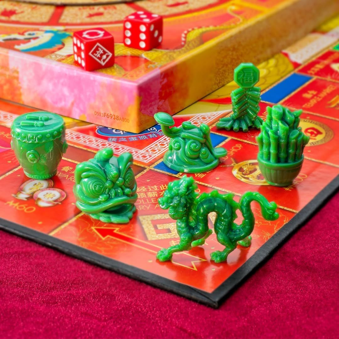 Monopoly Lunar New Year Celebration Edition Board Game, Year of the Dragon, Zodiac Wheel Spinner, Family Games