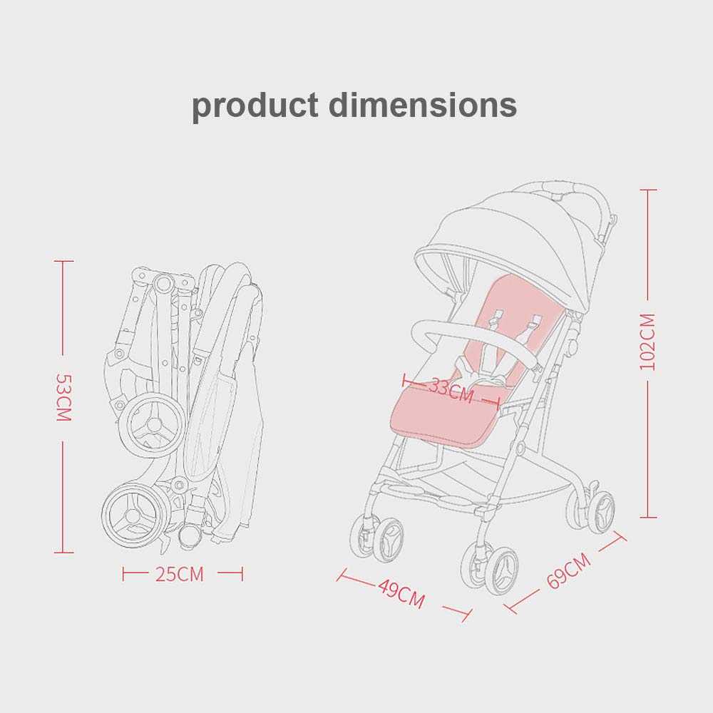 Hapair Baby Stroller Navy Blue Colour, Lightweight Compact Travel Stroller - One Hand Fold, Umbrella Stroller, Linen Fabric