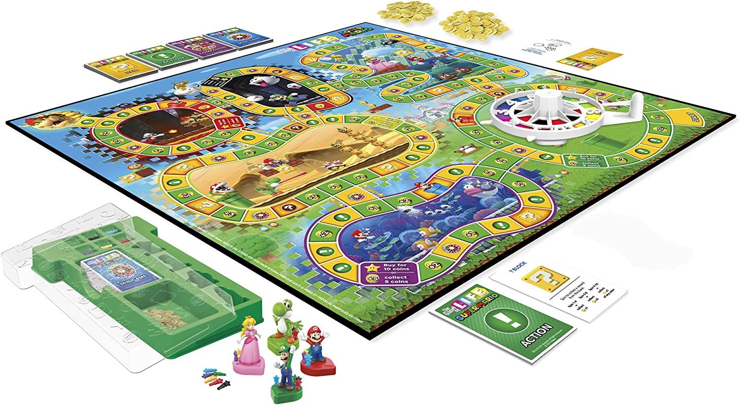 Hasbro Gaming The Game of Life Super Mario Edition Board Game for Kids Ages 8 and Up, Play Minigames, Collect Stars, Battle Bowser