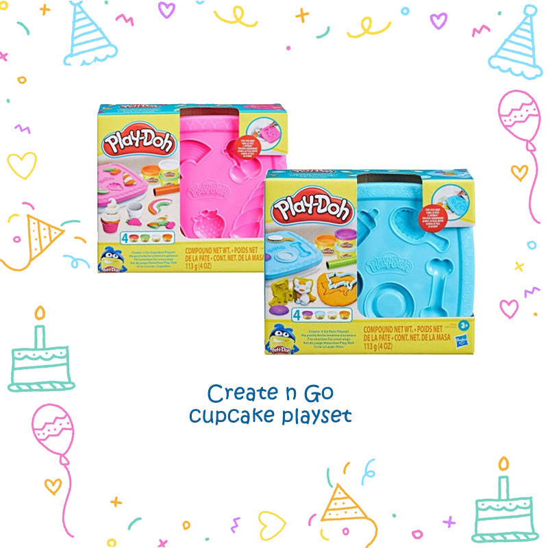Pet & Cupcake lovers Goodie Bag for Boys and Girls Aged 3 - 9 Years, Gogopo Pencil Pack, Play Doh Cupcake or Pet Playset