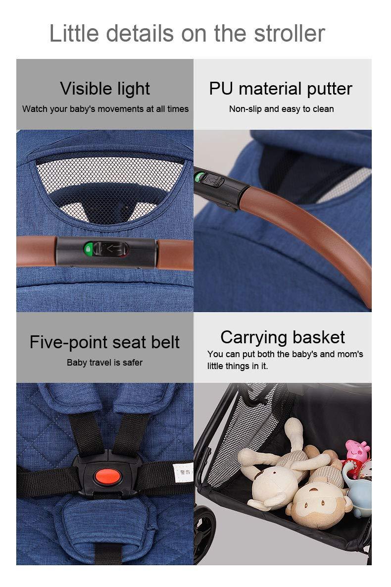 Hapair Baby Stroller Navy Blue Colour, Lightweight Compact Travel Stroller - One Hand Fold, Umbrella Stroller, Linen Fabric