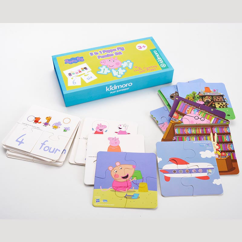 Peppa Pig 3-in-1 Counting Puzzle Set, Learn your Kids Counting with Peppa