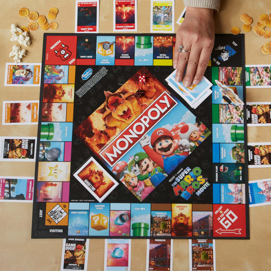 Monopoly The Super Mario Bros. Movie Edition Kids Board Game, Family Games for Super Mario Fans, Includes Bowser Token
