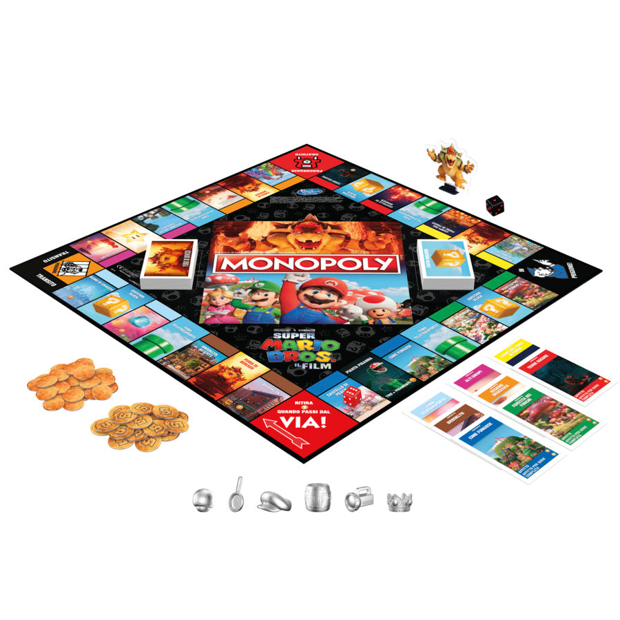 Monopoly The Super Mario Bros. Movie Edition Kids Board Game, Family Games for Super Mario Fans, Includes Bowser Token