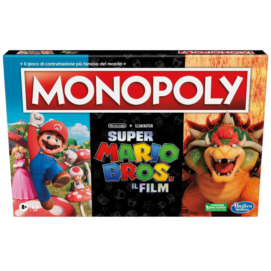 Monopoly The Super Mario Bros. Movie Edition Kids Board Game, Family Games for Super Mario Fans, Includes Bowser Token